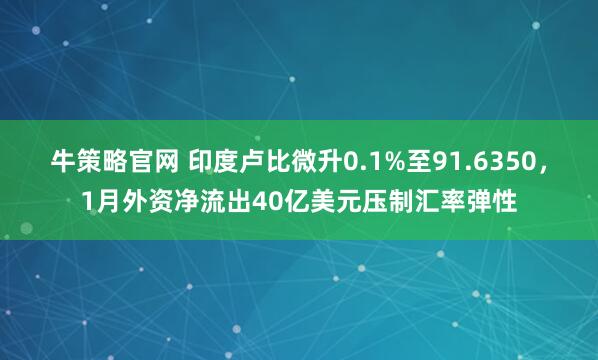 牛策略官网 印度卢比微升0.1%至91.6350，1月外资净流出40亿美元压制汇率弹性